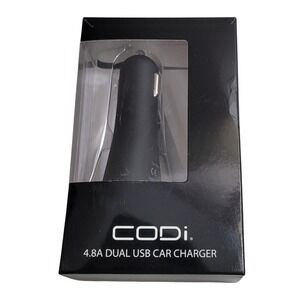 CODi 4.8A Dual USB Car Charger A01043 Matte Black New Fast Charging Adapter